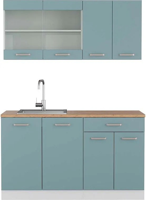 Pojedyncza kuchnia niebiesko-szary/biały 140x60x81.6 r-line