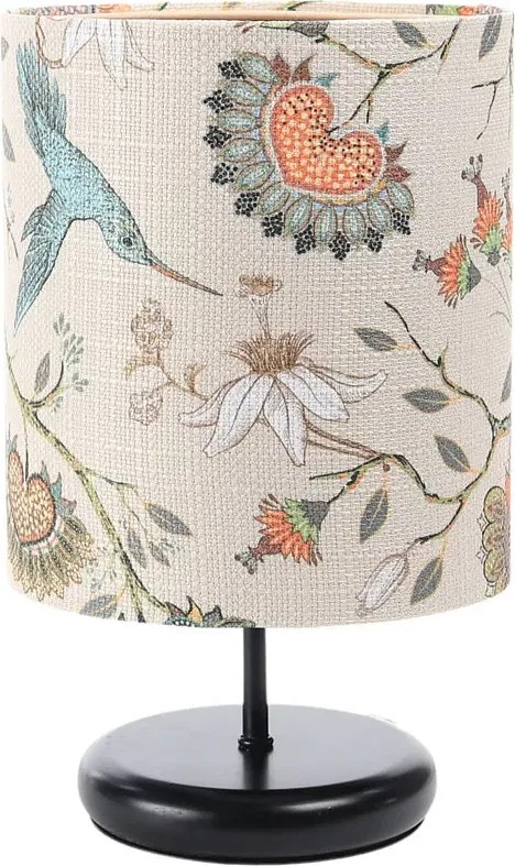Czarna lampka nocna z motywem kwiatów - S386 F1-C51