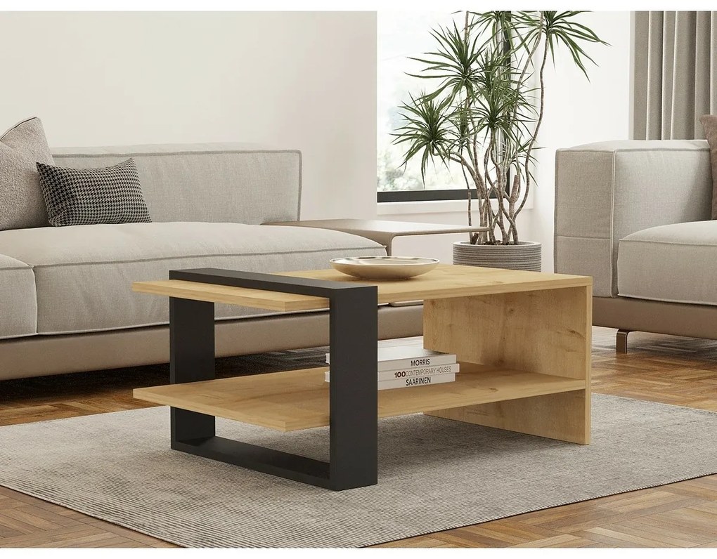 Stolik konferencyjny Yonca Anthracite and Sapphire Oak
