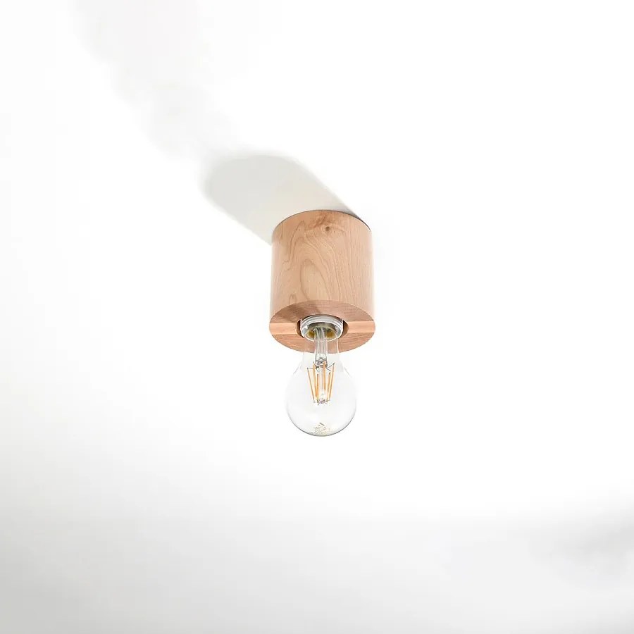 Plafony skandynawski Nalvado, drewno - 1 źródło światła 4000K - L.10 x H.10 cm - naturalne drewno
