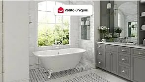 Wanna wolnostojąca w stylu retro, z nóżkami – 154 l – 150 × 74 × 61 cm (dł. × szer. × wys.) – kolor biały – akrylowa - SPARUS