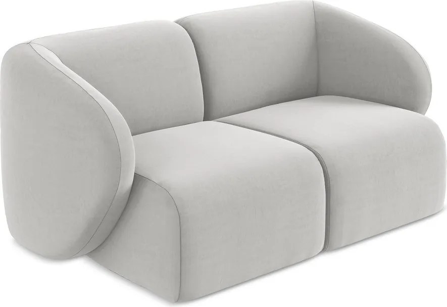Jasnoszara aksamitna sofa 174 cm Lani – Makamii