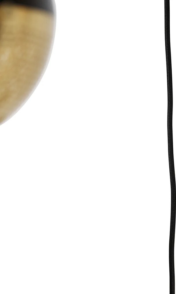 Industrialna lampa wisząca czarna z mosiądzem 5-światłowa - Haicha