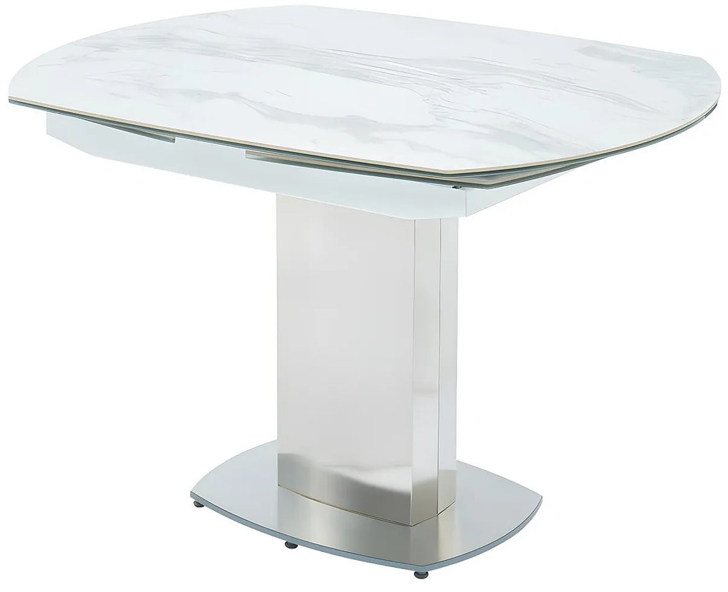 Rozkładany stół do jadalni TALICIA - 4 do 6 osób - Ceramika i stal