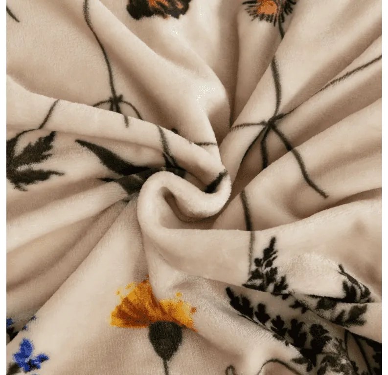 Mikropluszowy koc HERBÁŘ, beżowy Rozmiar: 200 x 220 cm