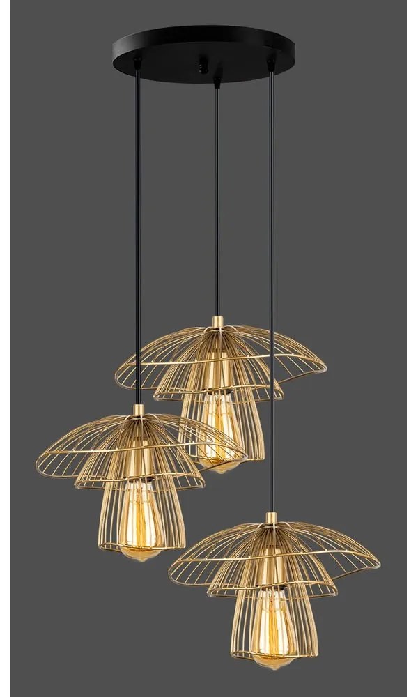 Lampa wisząca w kolorze złota Squid Lighting Root, wys. 117 cm