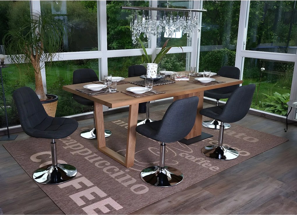 Krzesło do jadalni MCW-A60 (zestaw 6 sztuk),  ciemnoszara tkanina