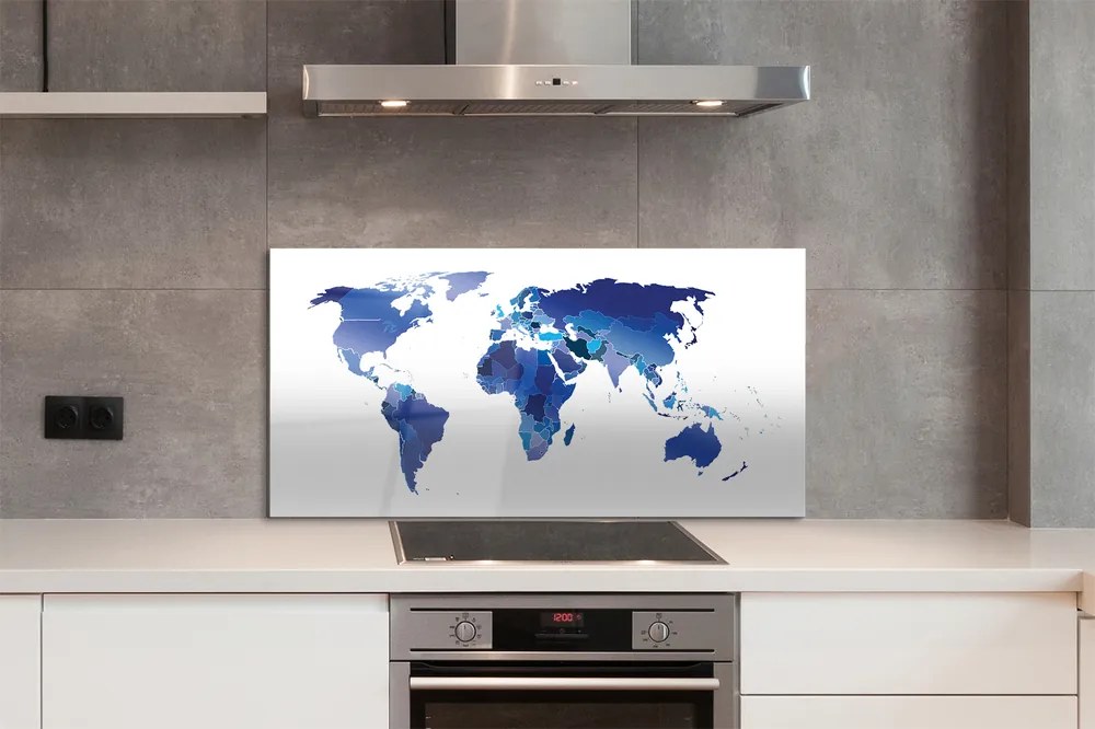 Panel nad Blat Kuchenny Kontury Świata w Błękicie