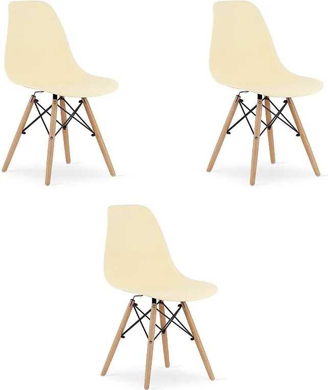 Krzesło Valora OSAKA, kremowe, naturalne, do salonu, x3