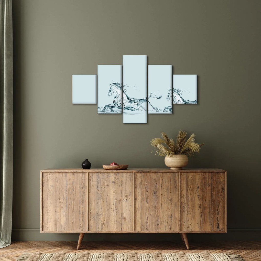 Obraz - Konie z kropli wody (125x70 cm)