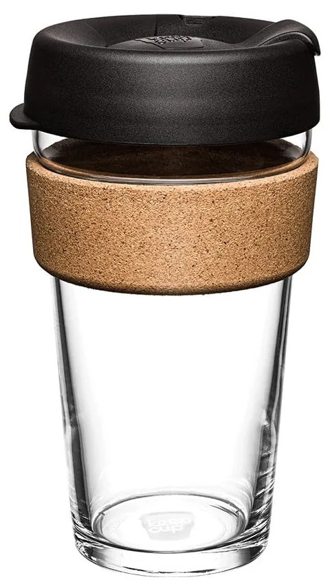 Czarny/brązowy kubek podróżny 454 ml Brew Cork Black L – KeepCup