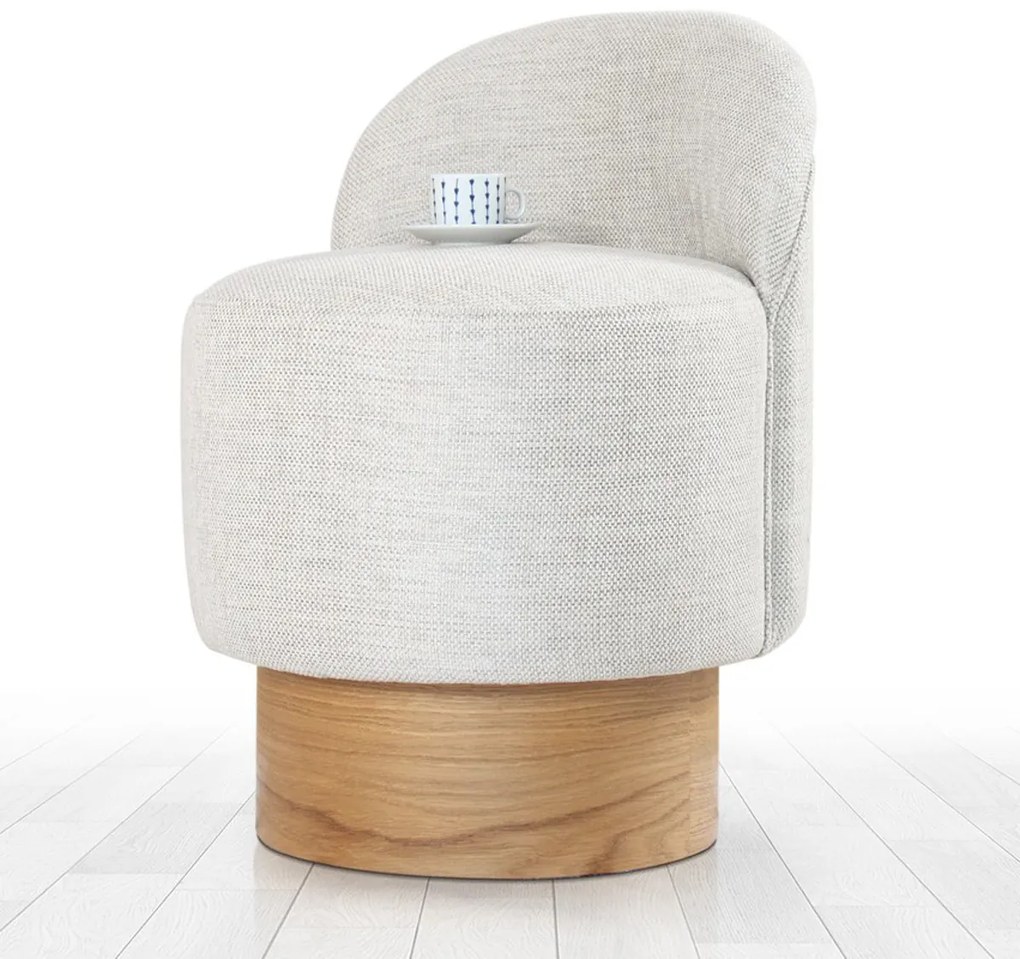 Taboret Barren Puf Light Grey