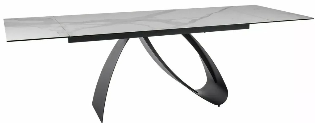 STÓŁ DIUNA CERAMIC BIAŁY STATUARIO VENATO / CZARNY MAT (160-240)X90 SIGNAL