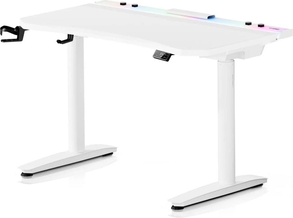 Biurko gamingowe elektryczne RGB Diablo X-Forge, 120x70 cm, białe