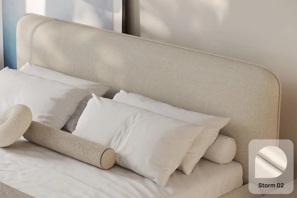 Łóżko Odette 160x200, tkanina STORM 02, stelaż metalowy
