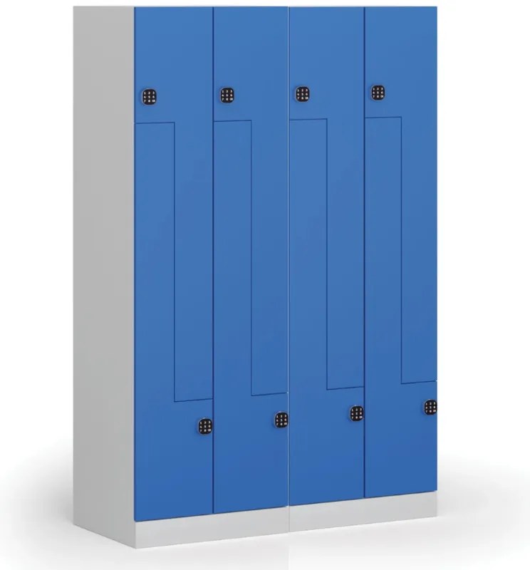 Szafka ubraniowa Z, 4-drzwiowa, 1850 x 600 x 500 mm, demontaż, zamek kodowy, drzwi beżowe