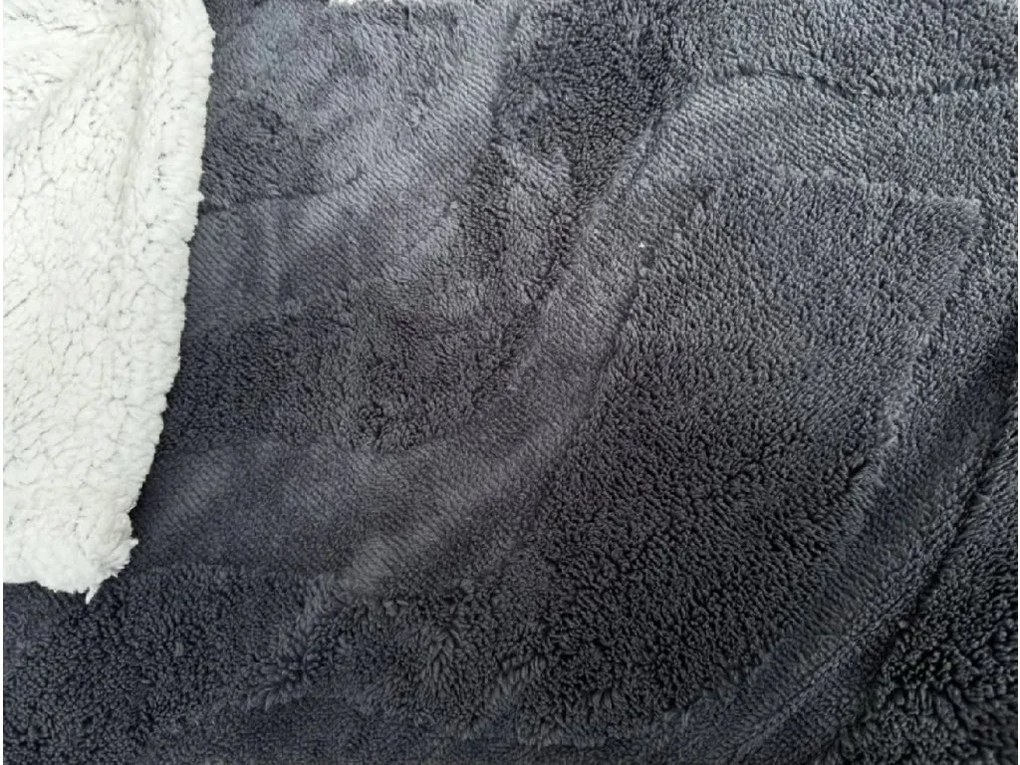 Luksusowy koc z baranka z mikropluszu NESTIVE ciemnoszary Rozmiar: 200 x 230 cm