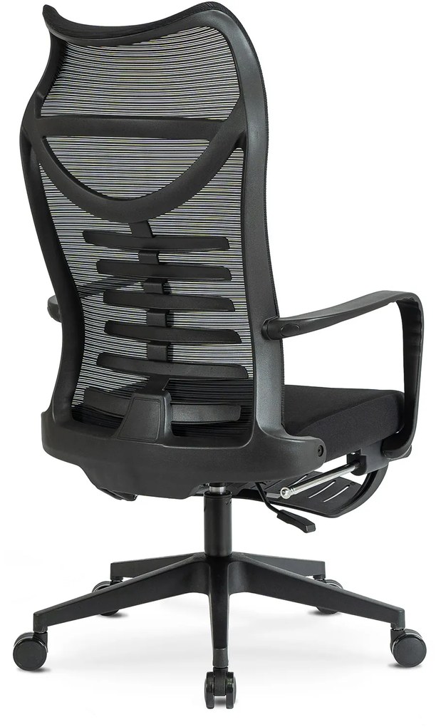 Fotel Biurowy Ergonomiczny Obrotowy z Podnóżkiem ACTON Czarny