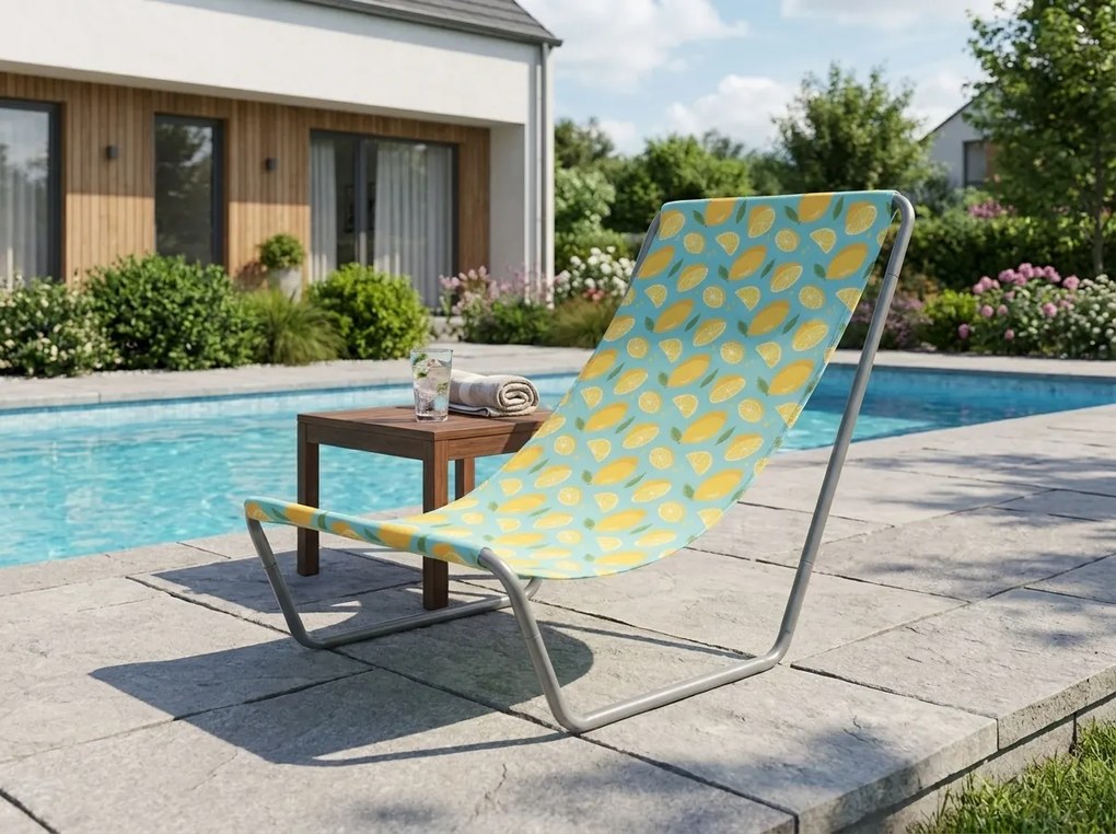 Składany leżak plażowy SAND LEMON, kolorowy