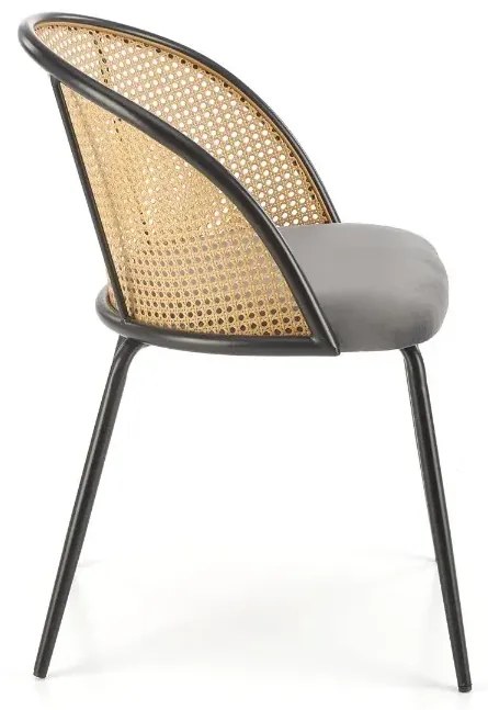 Krzesło tapicerowane K508 VELVET szare HALMAR