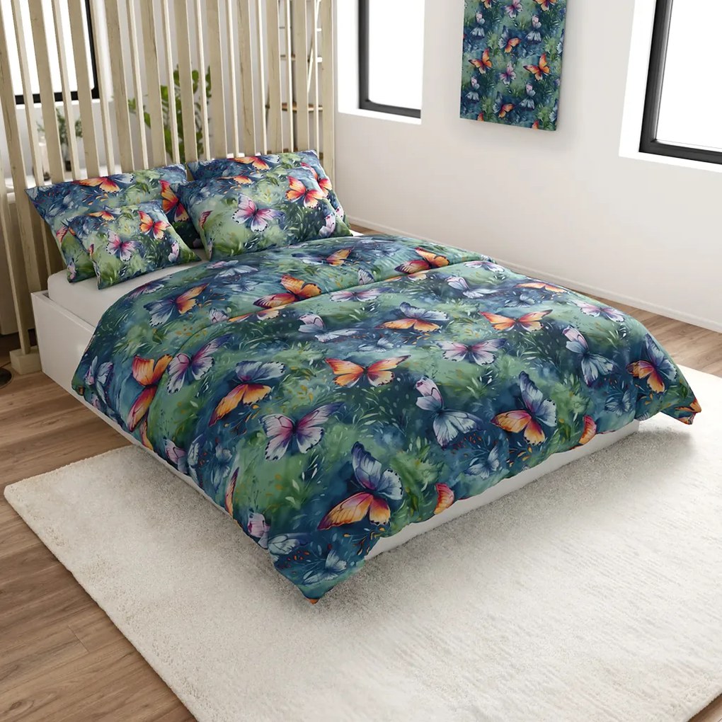 PrzytulneMieszkanie.pl PrzytulneMieszkanie.pl Pościel z mikrowłókna COLORFUL BUTTERFLY, kolorowa Rozmiar pościeli: 2 szt 70 x 90 cm | 200 x 220 cm