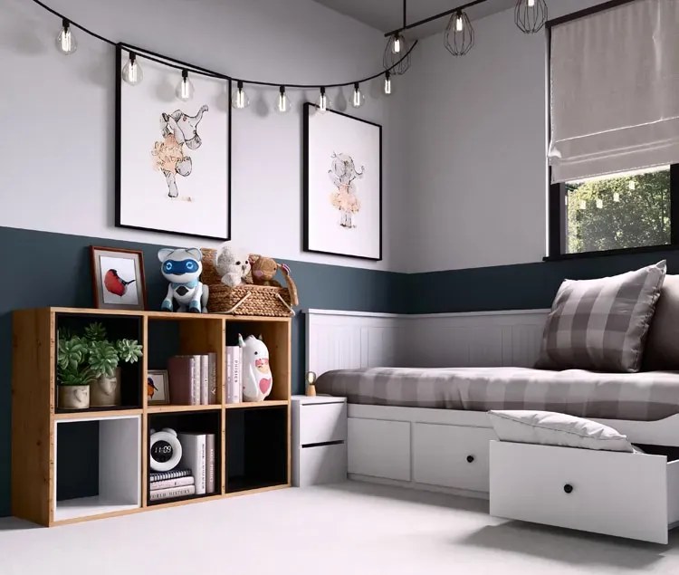 Ażurowy regał do pokoju młodzieżowego dąb artisan A3-C11