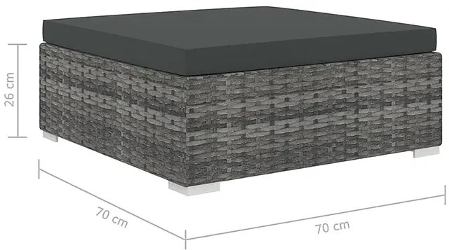 5-częściowy szary zestaw wypoczynkowy do ogrodu - Begi 5A