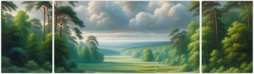 Obraz - Zielony krajobraz (170x50 cm)