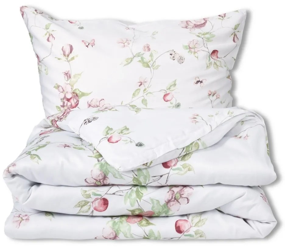 Matex Pościel satynowa Kwiat jabłoni, 140 x 200 cm, 70 x 90 cm