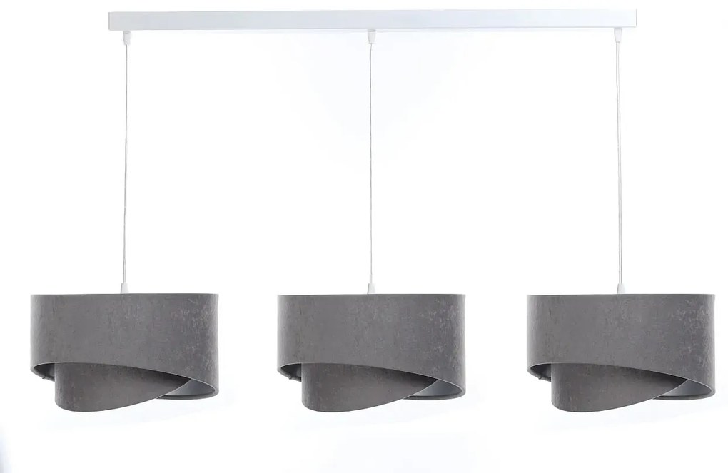 Szara asymetryczna lampa wisząca nad stół - 3X S501 H1-K59