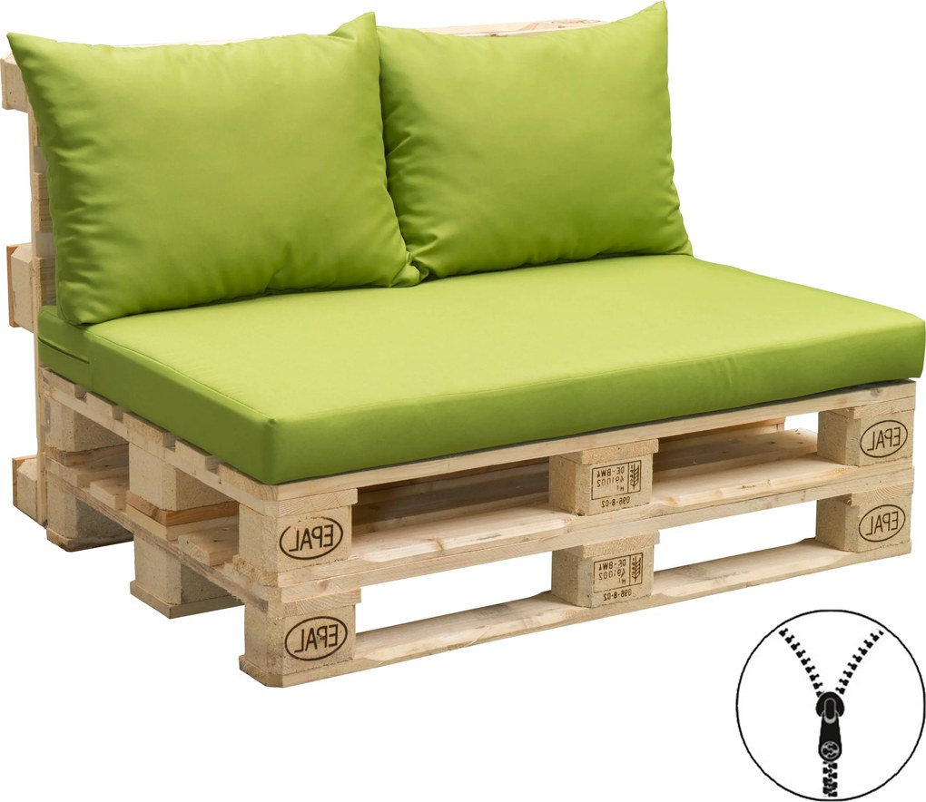 Doppler Poduszki na siedzisko paletowe siedzisko + 2x poduszka zielona