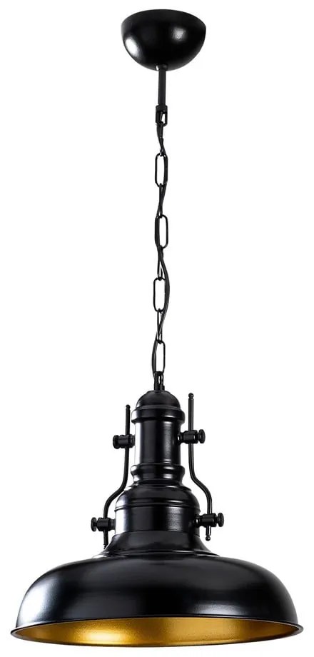 Czarna lampa wisząca z metalowym kloszem ø 32 cm Detroit – Opviq lights