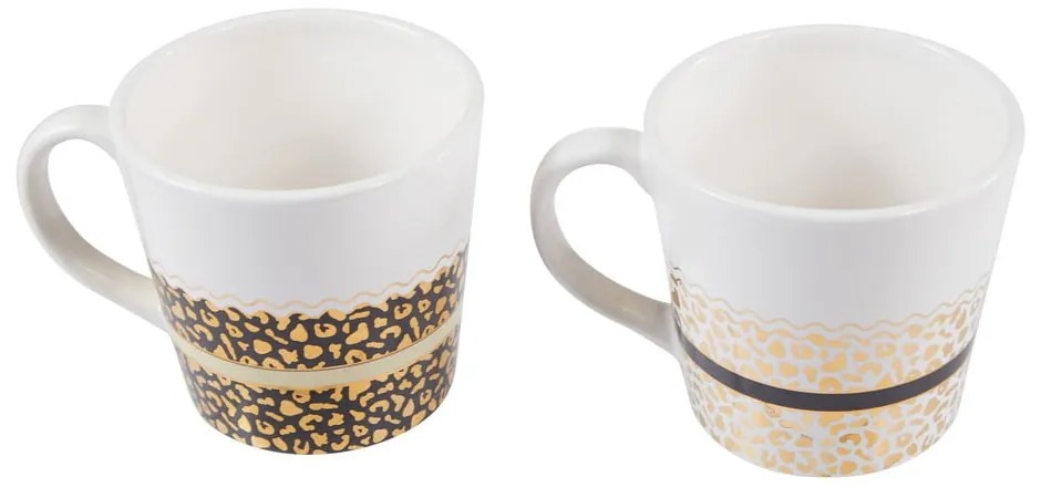 Kamionkowe kubki w biało-złotym kolorze zestaw 2 szt. 300 ml London – Premier Housewares