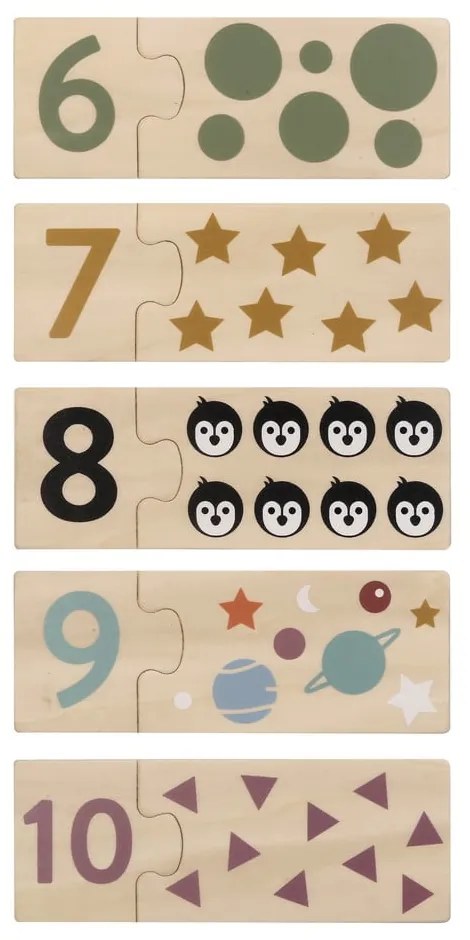 Drewniane puzzle (liczba elementów 20) Numbers – Kindsgut