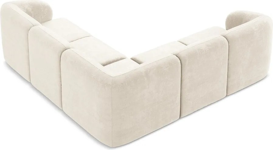 Beżowy narożnik z tkaniny szenilowej Lani – Makamii