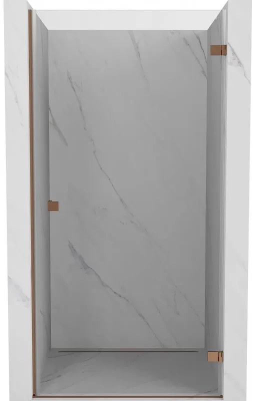 Mexen Lunar-B drzwi prysznicowe uchylne prawe 55 cm, transparent, różowe złoto - 832-055-000-60-00-P