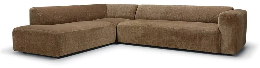 Brązowy aksamitny narożnik (lewostronny) Annie – Sits