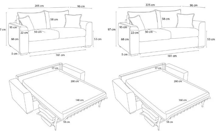 Musztardowa sztruksowa rozkładana sofa 225 cm Augustin – Bobochic Paris