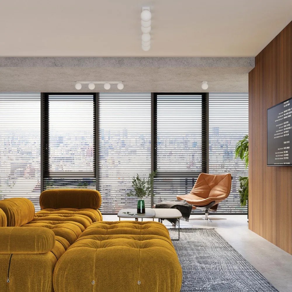 Biała lampa sufitowa ze szklanym kloszem ø 12 cm Umerta – Sollux