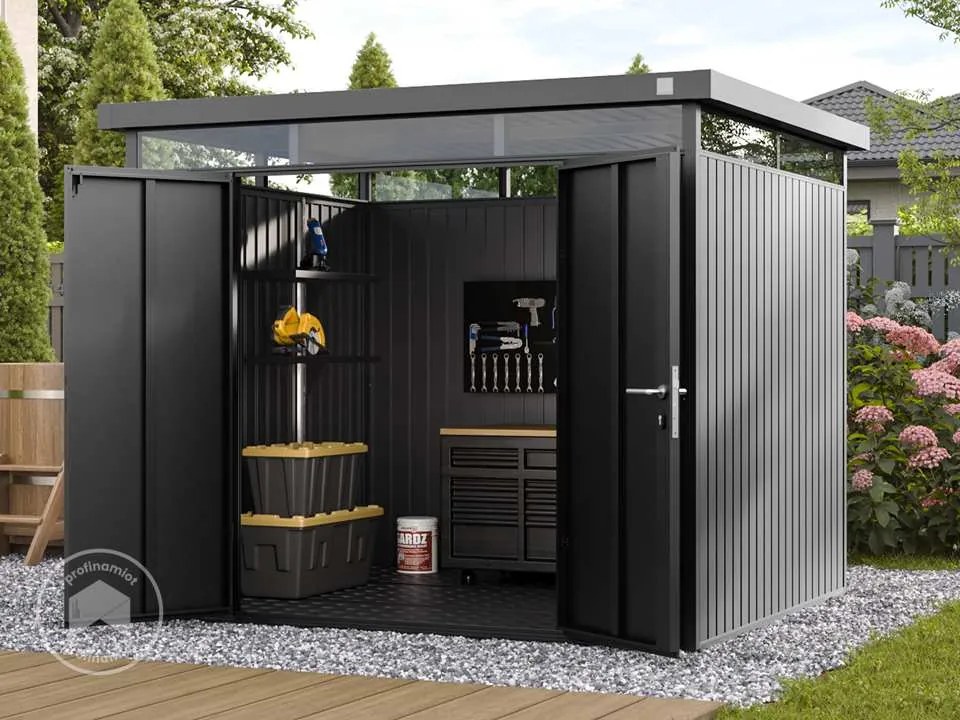 PRIMEYARD 240 x 210 cm Domek narzędziowy, ciemnoszary metalik (umbra) - (GFPV00984)