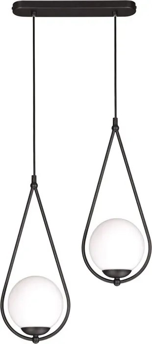 Czarna podwójna lampa wisząca nad stół - S053-Maestor