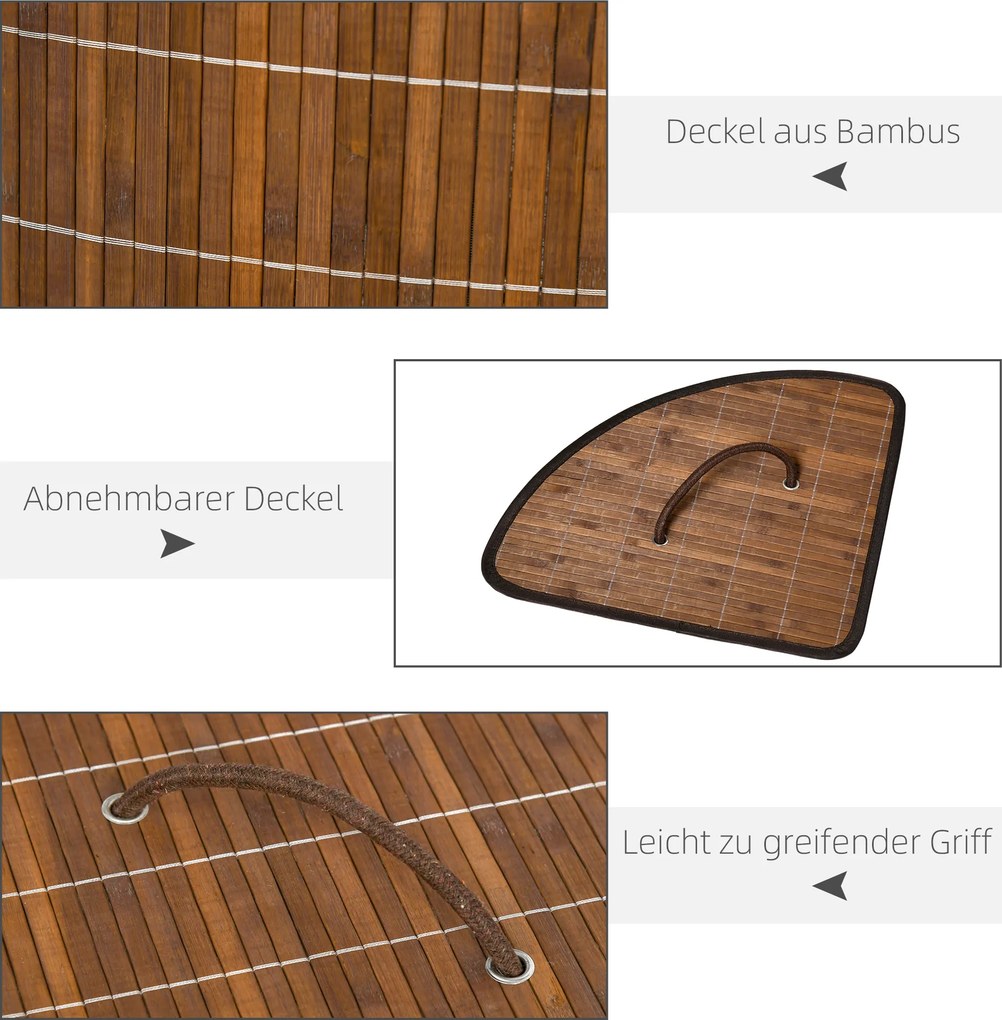 HOMCOM Kosz na pranie z pokrywą Brązowy Praktyczny i estetyczny 38x38x57cm | Aosom PL