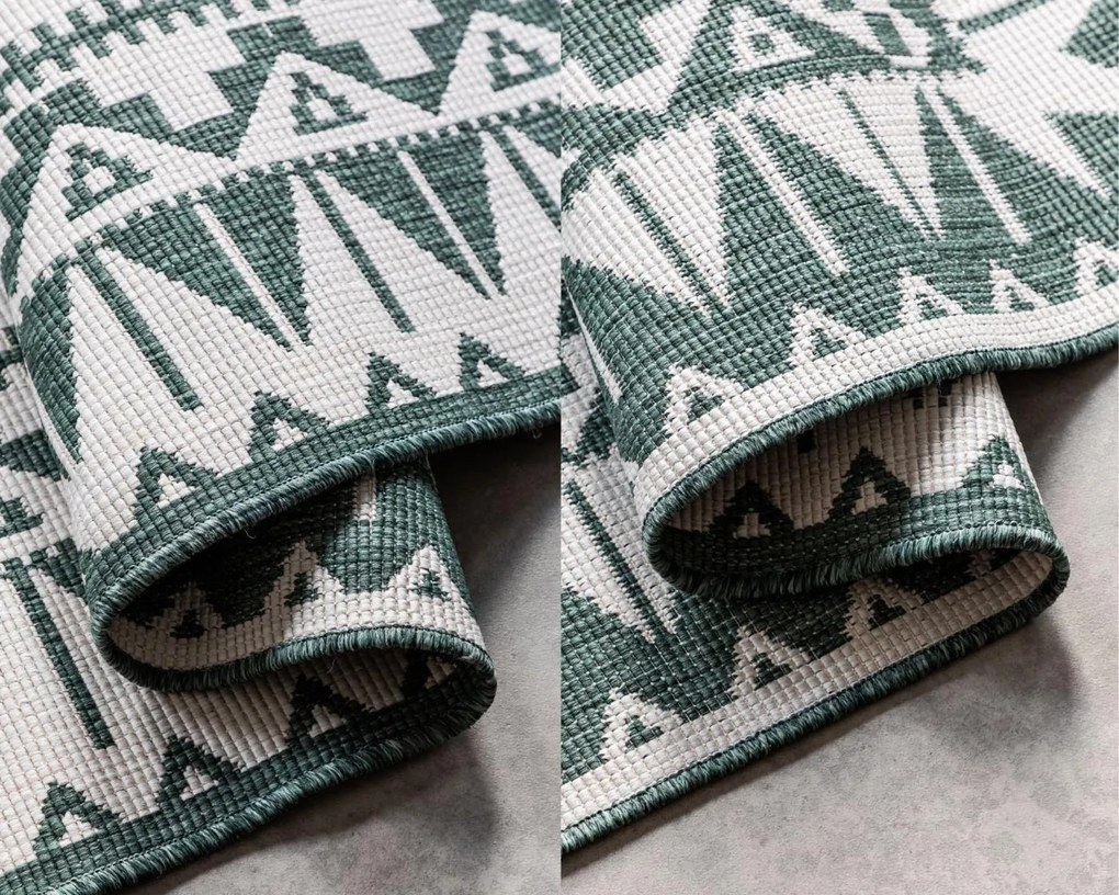 Dywan zewnętrzny dwustronny Gemini kremowo-zielony 120 cm x 170 cm