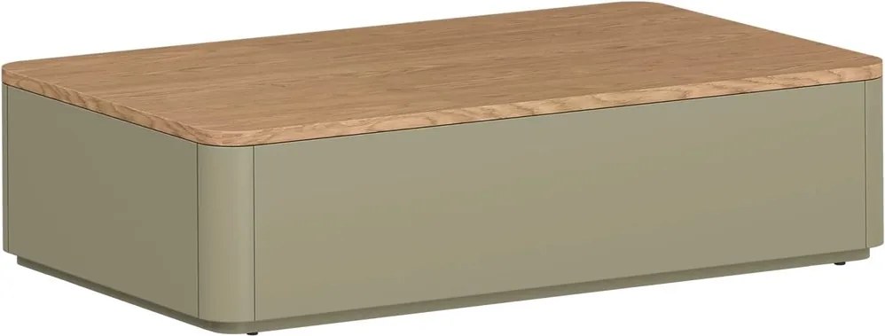 Stolik kawowy Elivo 100 cm z szufladami - eukaliptus / dąb baltic dune