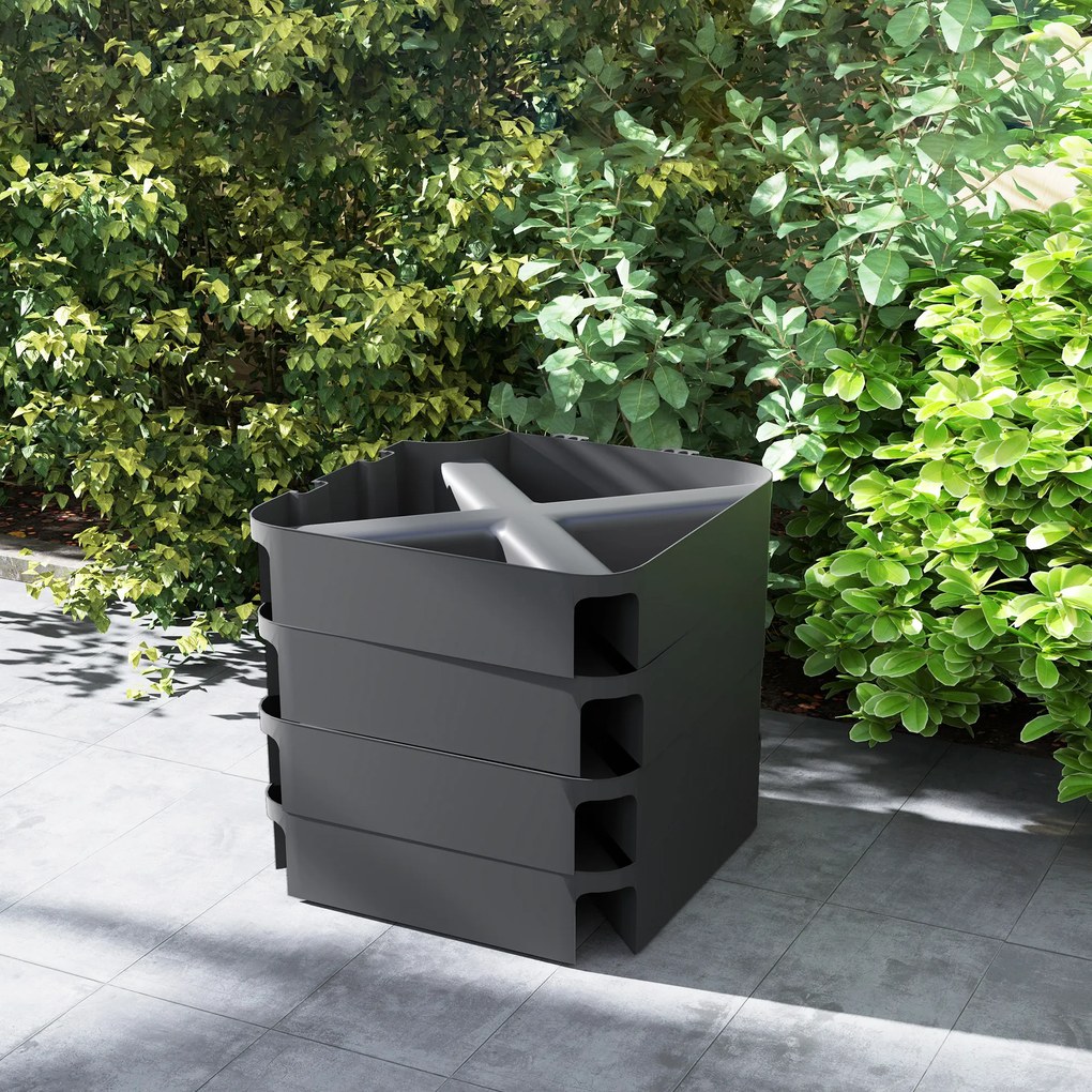 Outsunny Ciężarki do podstawy parasola, Wodoodporne, Napełnialne piaskiem, Plastik, 89D x 89S x 10,5W cm, Czarny