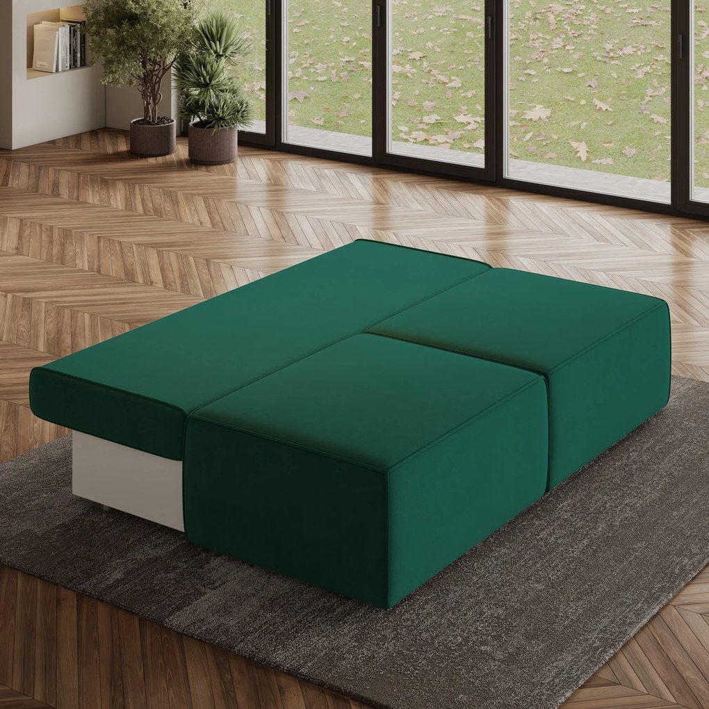 Masseno Narożnik VARNA z funkcją spania i pojemnikiem na pościel Narozniki L, Rozkładana sofa - Butelkowa zieleń, MONOLITH 37
