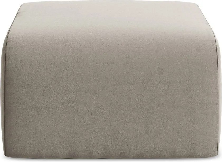 Jasnobrązowy aksamitny podnóżek Lani – Makamii