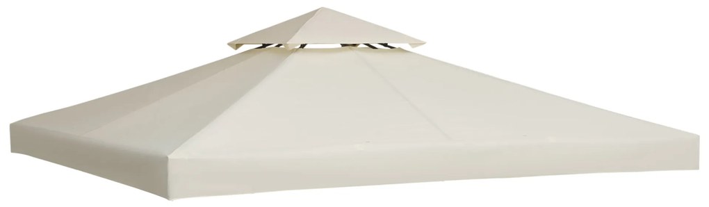 Outsunny Zapasowy Dach do Pawilonu Ogrodowego - Poliester, Kremowy Kolor, 3x3m - Ochrona przed Słońcem