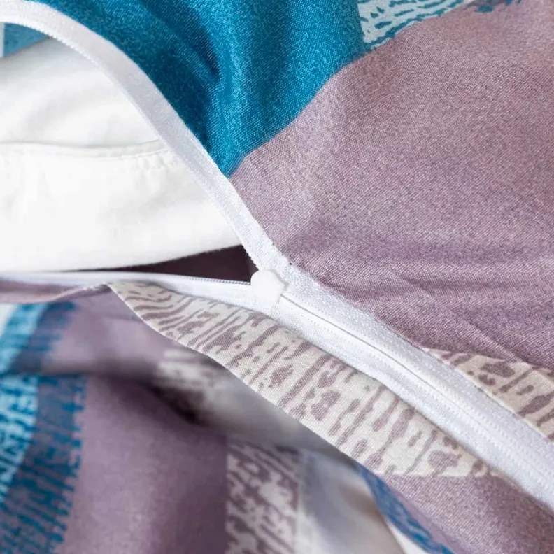 PrzytulneMieszkanie.pl PrzytulneMieszkanie.pl Pościel z mikrofibry CHEVRONIX niebiesko-fioletowe Rozmiar pościeli: 2 szt 70 x 80 cm | 160 x 200 cm