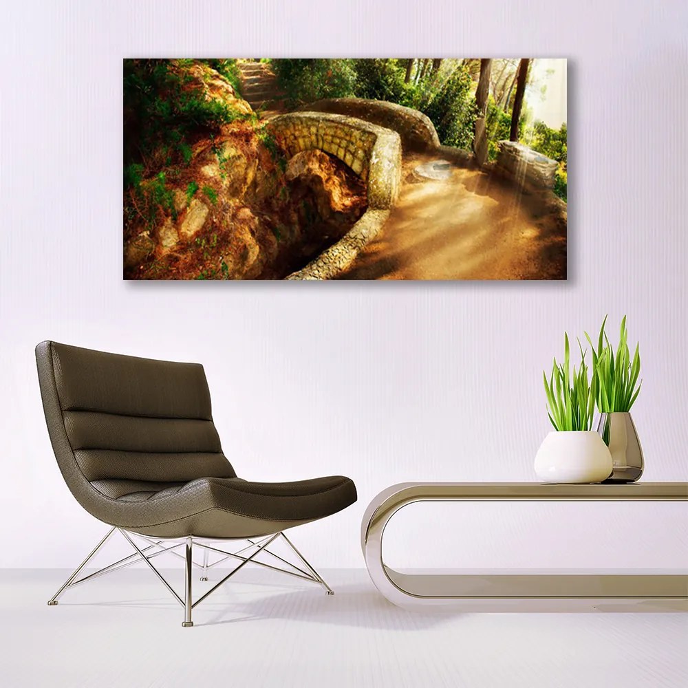 Obraz canvas Malowniczy Most wśród Drzew